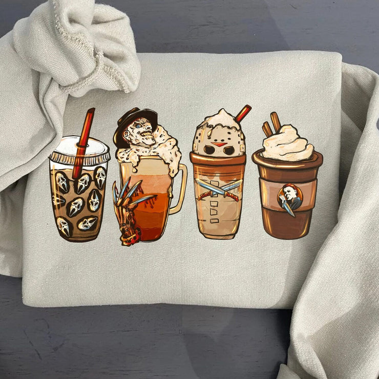 Sweat-shirt Horror Movie Coffee Latte